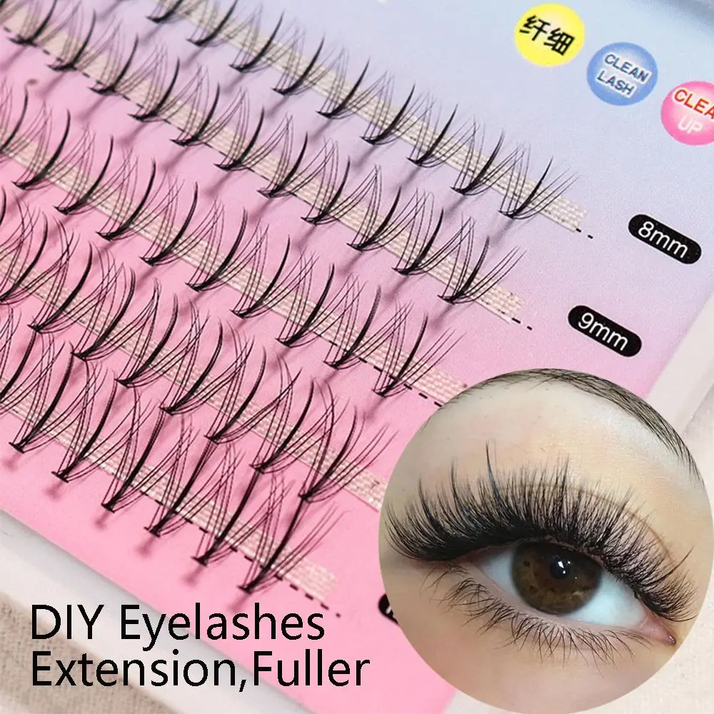 

Lasting Salon &Home Use Easy to Apply Cluster Eyelash Extension Individual Eyelashes Natural Long DIY Self-grafting
