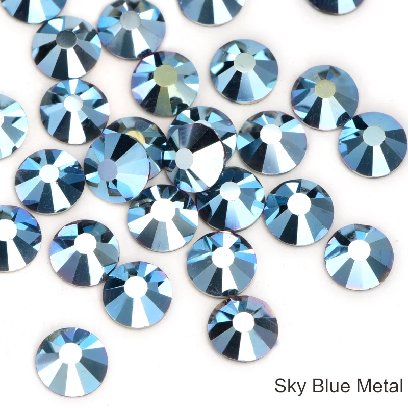 5 новых цветов блестящие стразы без горячей фиксации с плоским основанием для