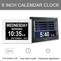 digital calendar day clock 8 inch large screen display time date month year dementia clocks for seniors elderly