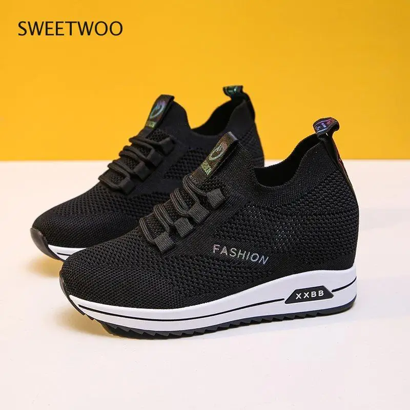 

Platform Shoes White Hidden Heel Platform Women Casual Sneakers Women Height Raise Wedges Shoes For Women Trainers Black Pink