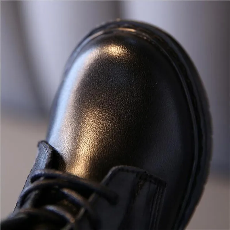 Детские ботинки из натуральной кожи с плюшевой подкладкой на осень/зиму|Сапоги| |