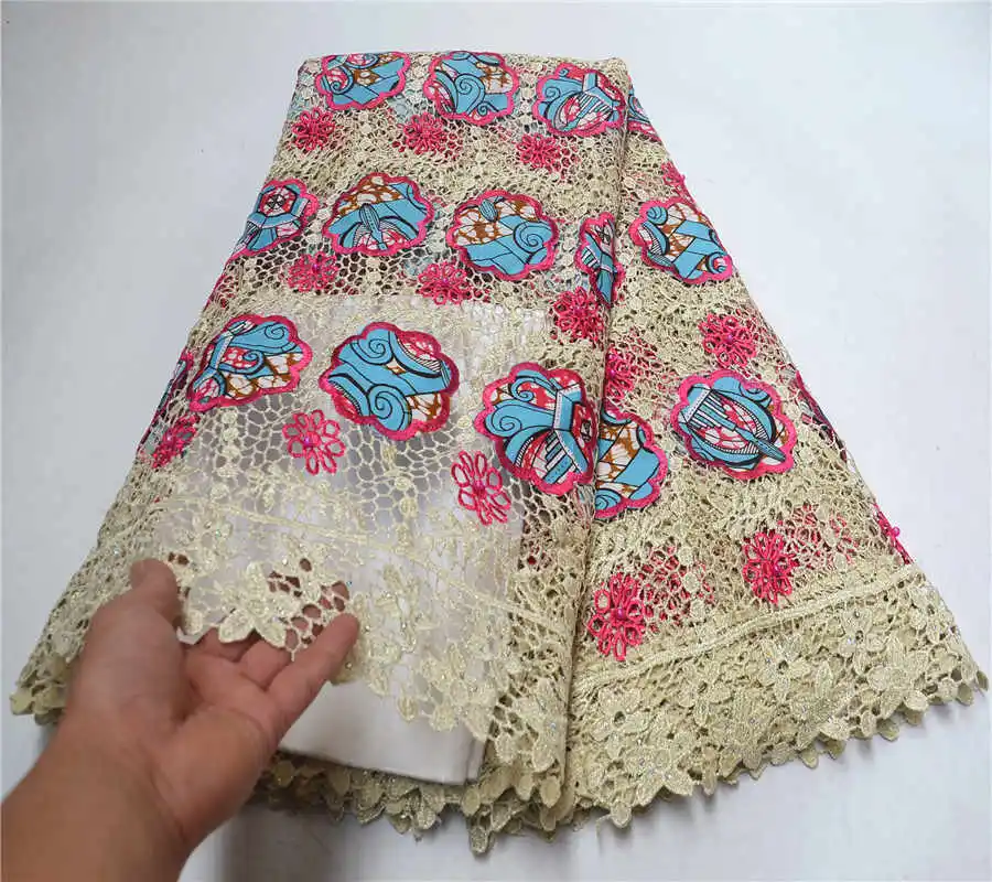 Высококачественная кружевная ткань 2019 восковой шнур Африканская новый кружева