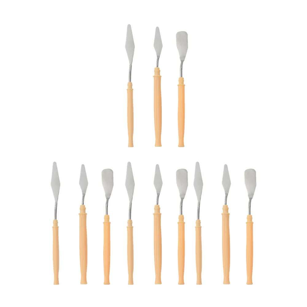

12Pcs Oil Painting Scrapers Gouache Spatulas Household Art Painting Supplies