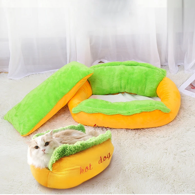 Online Perrera Lavable Con Almohada Para Mascotas, Cama Para Cachorro De Perro, Sofá Para Mantener La Gato Caliente, Gatito, Animales, Accesorios