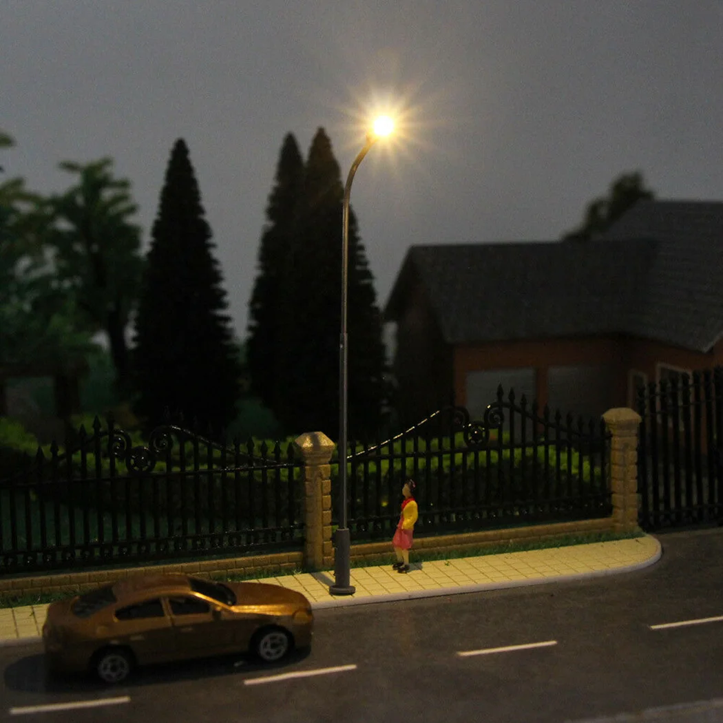 Single Head Model Street Lights 10.8cm 4.25\\'\\' OO HO scale Landscape 10Pcs