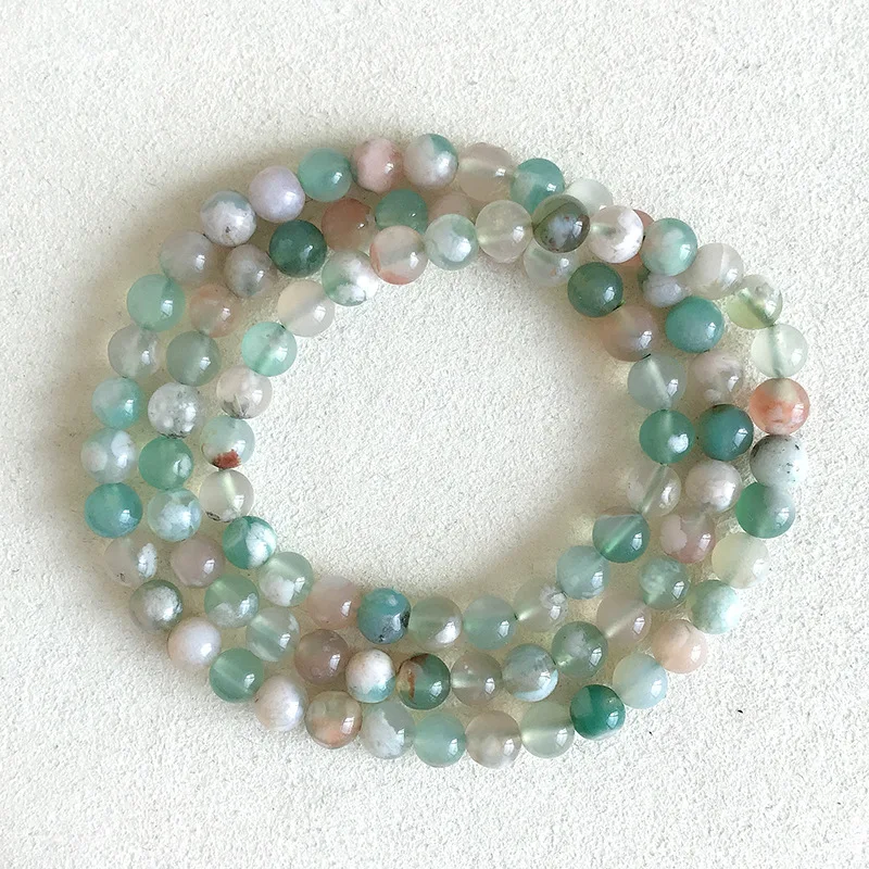 Wholesale Red and GreenCherry Blossoms Natural Crystal Bracelet Floating Flower Bracelets Lucky for Women Girl Crystal Jewelry