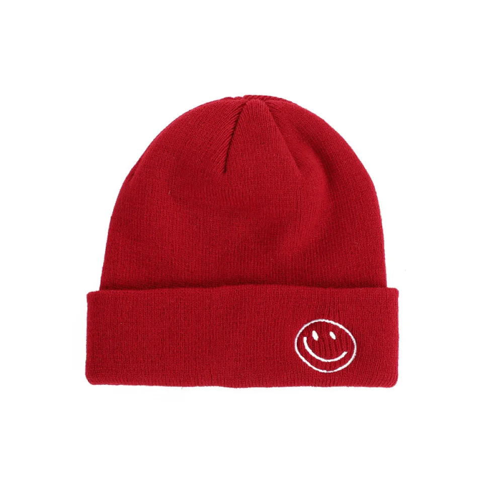 

Beanie Winter for Women Men Autumn Boys Girls Crochet Skullies Hat Solid Color Knitted Hat Soft Trendy Hat Kpop Style Smile Cap