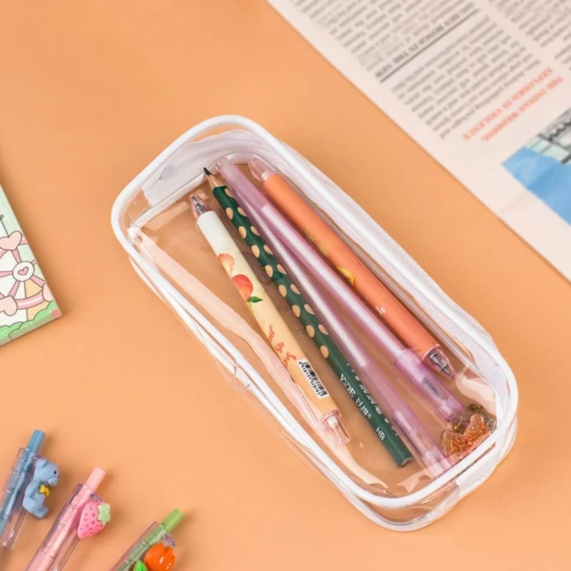 

Portable Transparent Makeups Organizer Pouch Stationery Bag for students Women