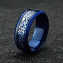 Новое мужское кольцо в стиле панк с драконом ретро синее обручальное из