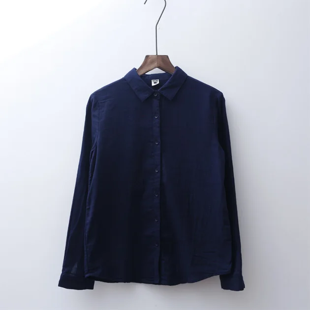 

spring small square collar Solid color simple commuter slim long-sleeve shirt Pure cotton with body bottoming shirt women