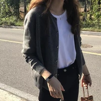 knitted cardigan 2021 new spring sweater womens jacket loose all match jacket outer wear short knitted cardigan