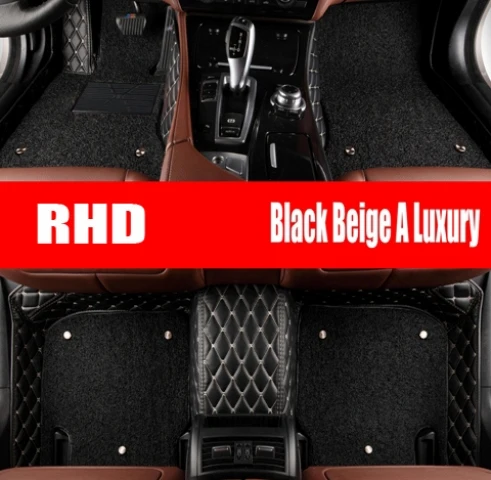 Right hand drive/RHD сделано для Toyota Prius XW30 Vios 5D полное покрытие чехол автомобиль-Стайлинг ковер нескользящий подводка для глаз(2009 - Название цвета: Black Beige A Luxury