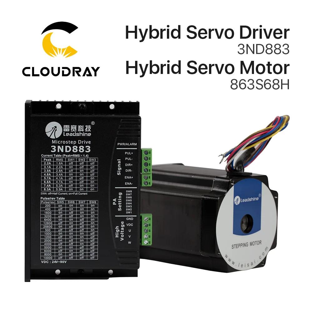 Cloudray Leadshine лазерный ступенчатый двигатель с ЧПУ 863S68H + драйвер 3ND883 для Co2 лазерной