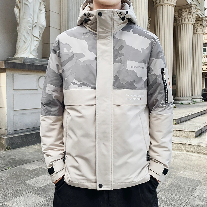 

BROWON Winter Men Jacket Zipper Men's Overcoat Camouflage Keep Warm Thick Jackets Men Coats 2019 Winter Jacket For Men