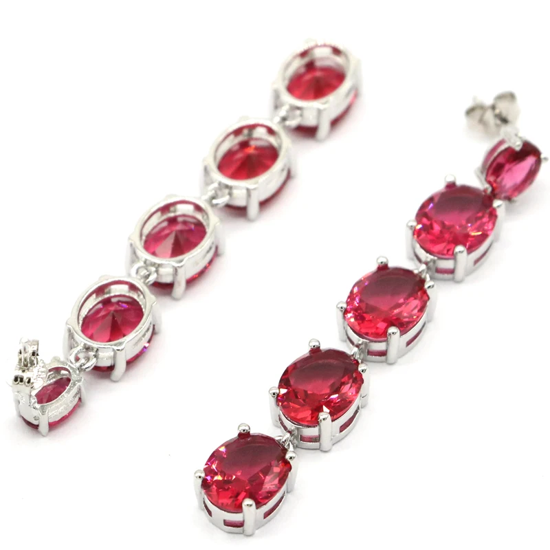 58x8 мм Европейский дизайн Длинные создан гранатовый родолит огонь Радуга Топаз CZ