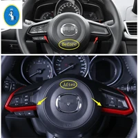 yimaautotrims auto accessory steering wheel frame cover trim 2 pcs 3 colors for choice fit for mazda 3 axela 2017 2018 abs
