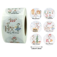 500pcs 3 8cm merry christmas stickers flowers card box package thank you label sealing stickers wedding decor party supplies