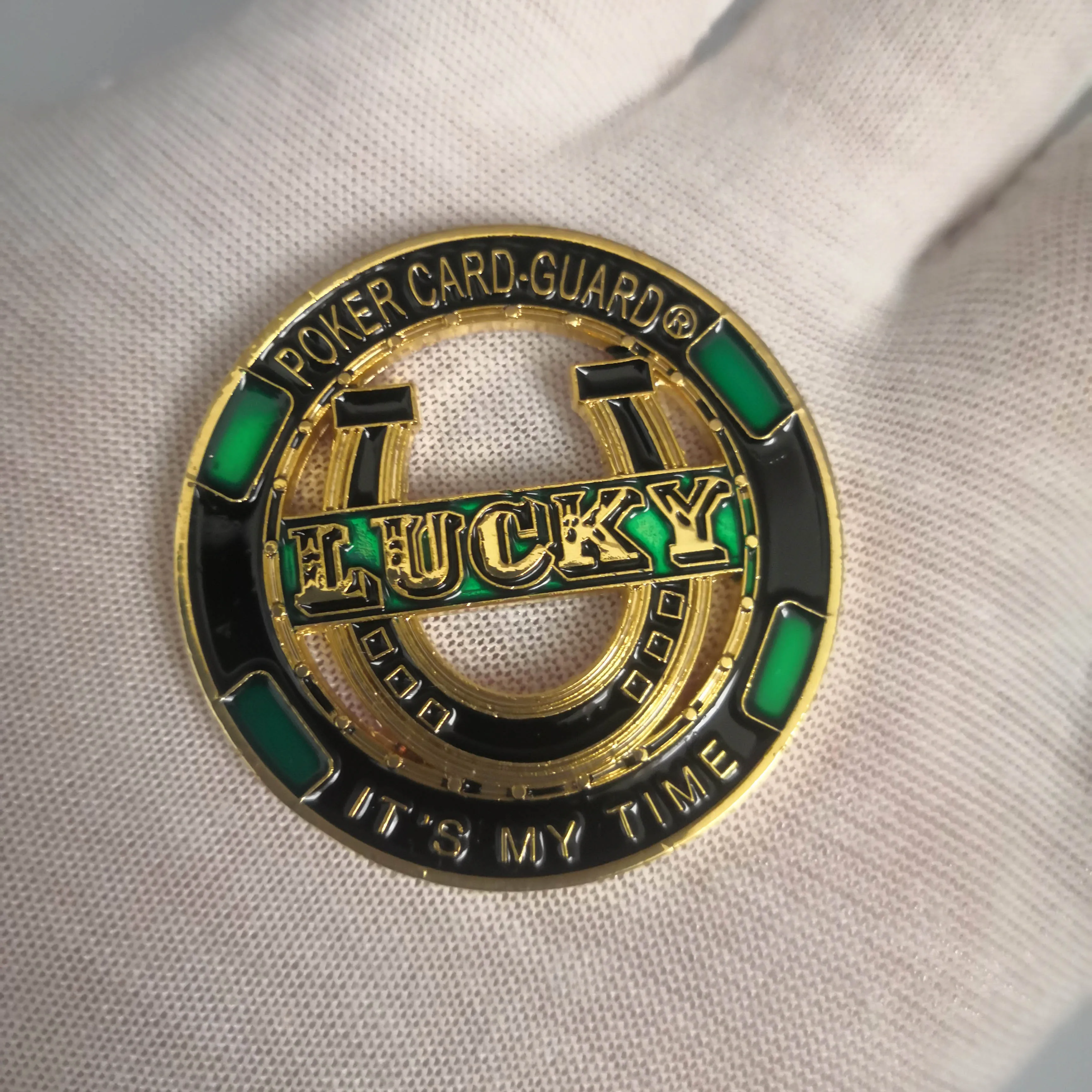 Покерная карточка Lucky Gold с отверстиями памятная монета для покера благословение