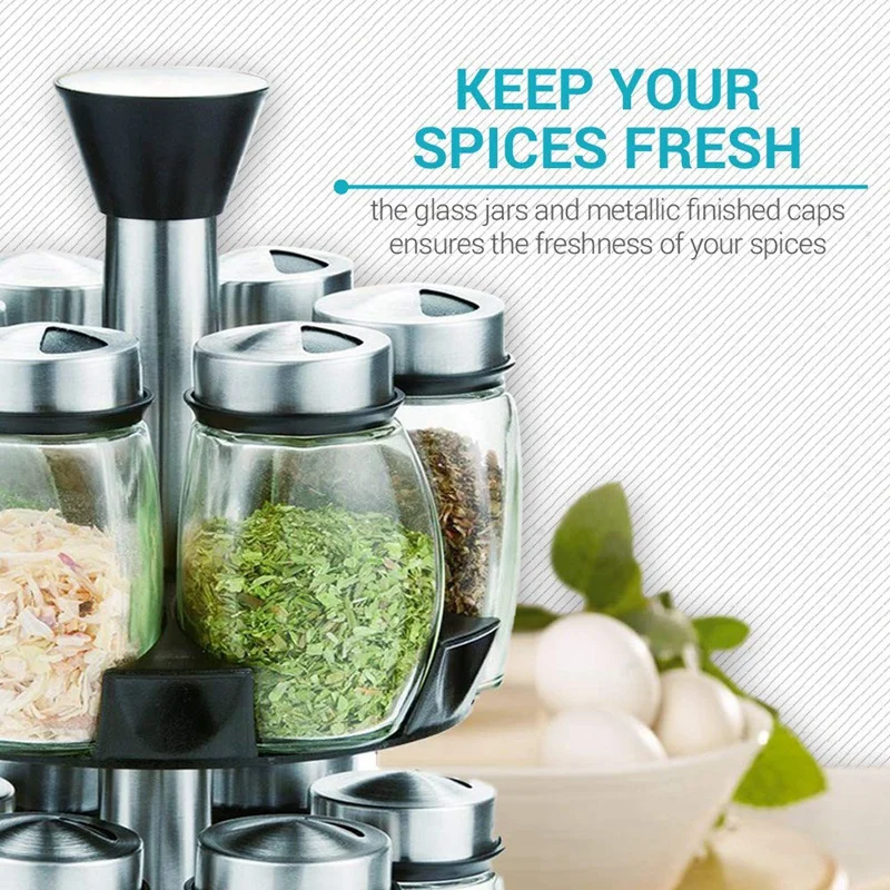 Двухслойная вращающаяся подставка для специй перца соли | Дом и сад