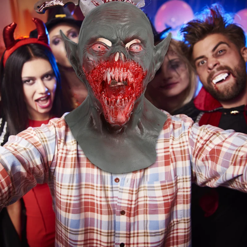 Костюм зомби демона на Хэллоуин латекс страшный вампир череп маска ужас косплей