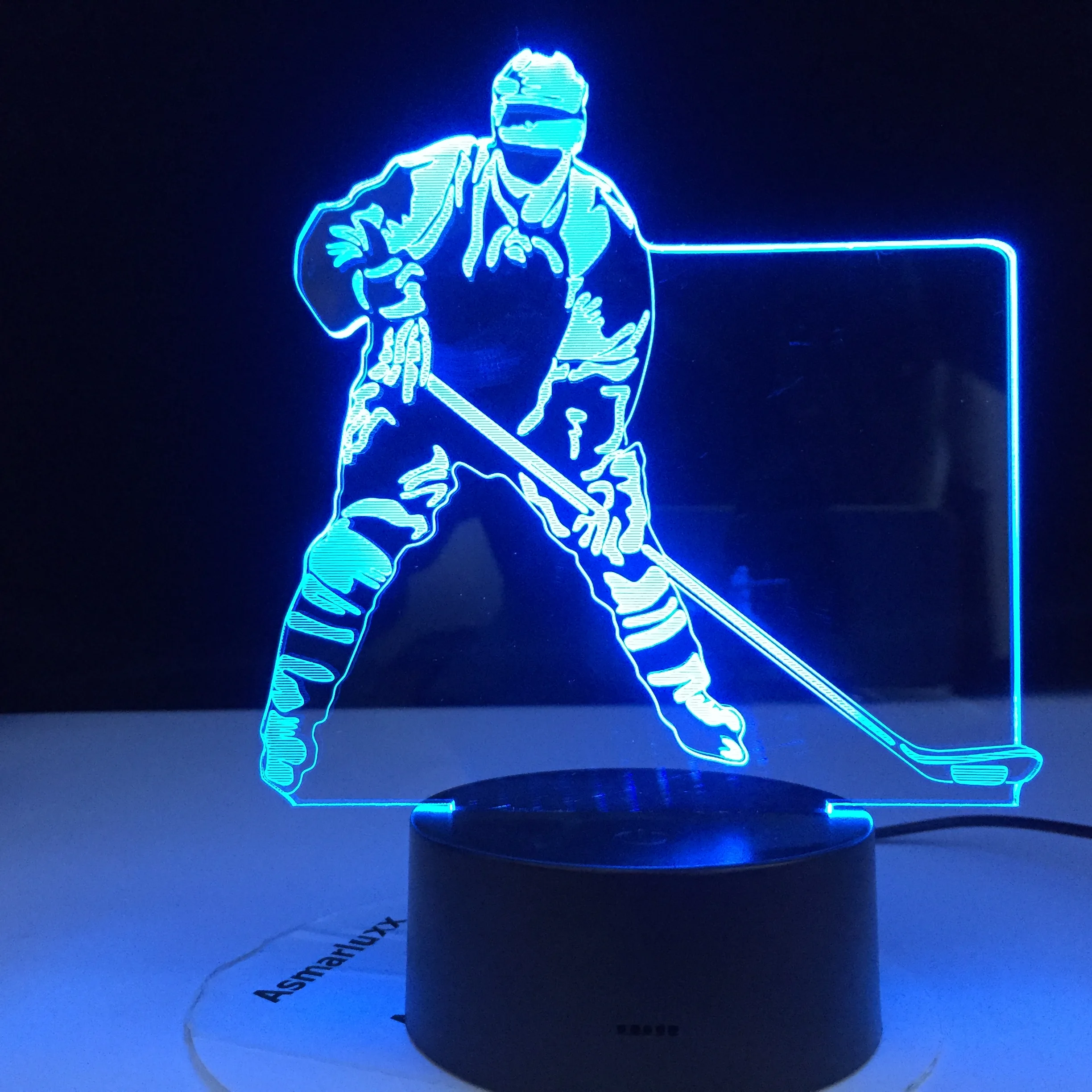 3d лампа для хоккея с шайбой 7 цветов визуальные светодиодные ночники детей