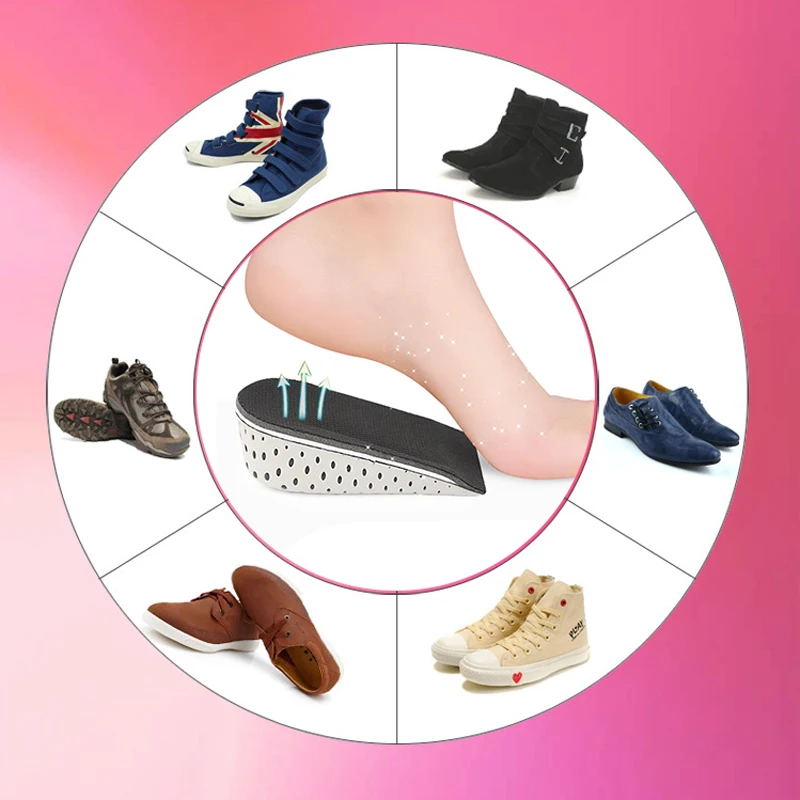 

Increase Height Insoles Heel Half Insoles Breathable Insole Insert Shoes Cushion Pad Unisex Flatfoot Arch Support Pads