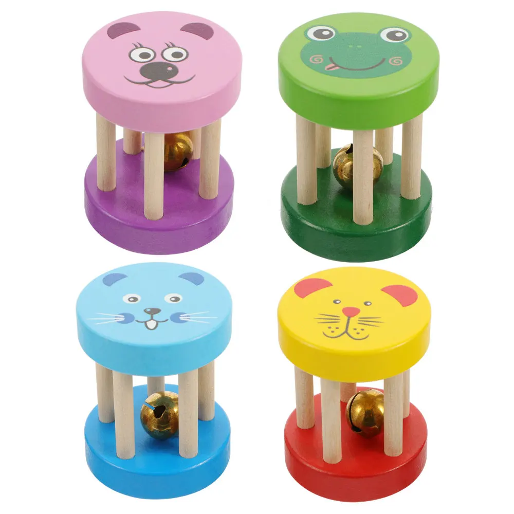 

4 шт., деревянные пазлы-погремушки для детей