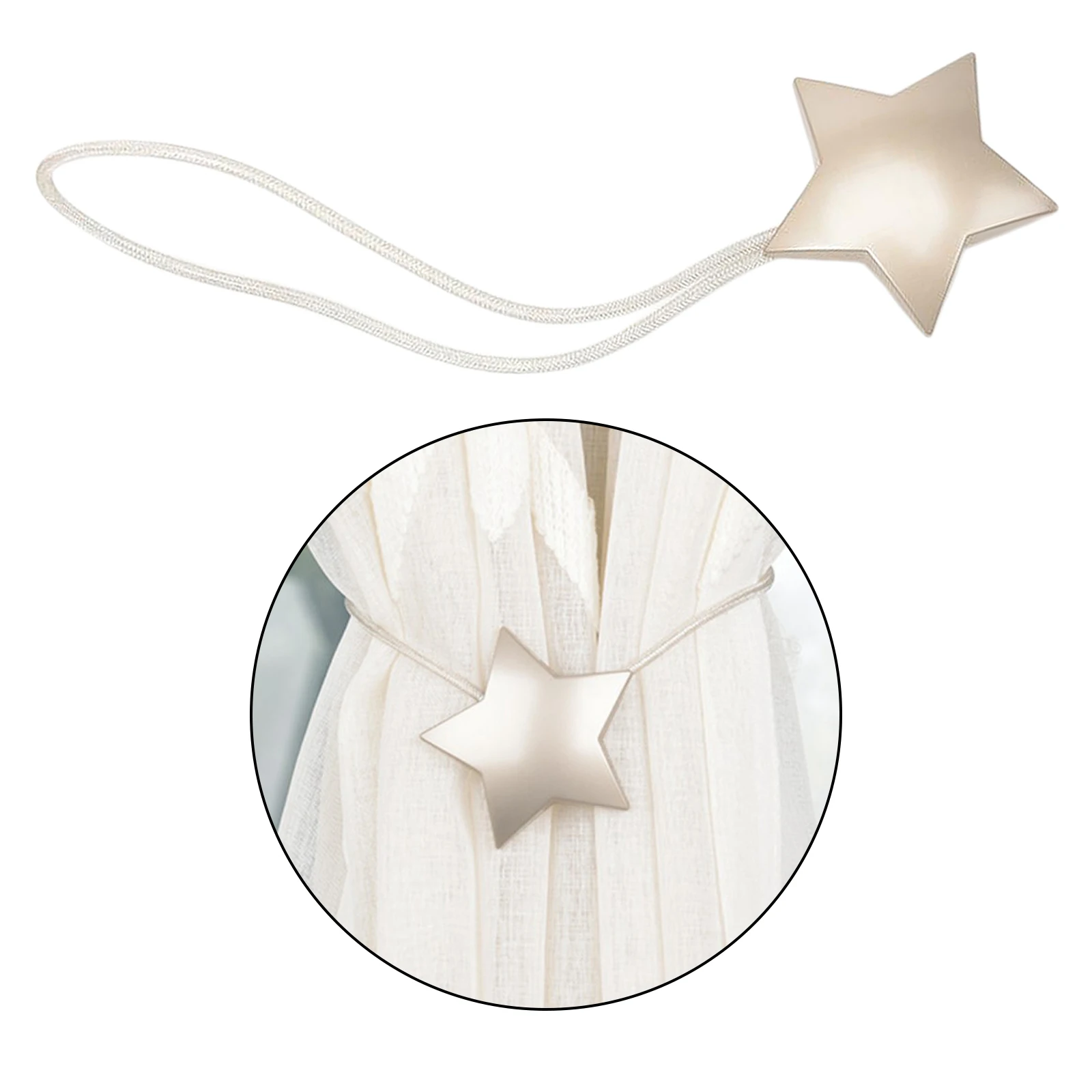 Metal Magnetic Curtain Tie Backs Clips Pentagram Buckle Holder | Дом и сад