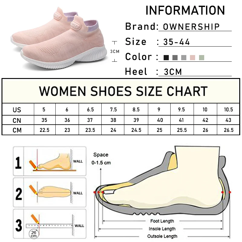 

Couple Sneakers 2020 New Woman Sport Shoes Man Slip On Mesh Breathable Sock Vulcanized Ladies Casual Footwear Big Size 35-44