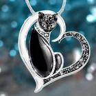 Оптовая продажа, дешевое Ювелирное Украшение с кристаллами, ожерелье для женщин, эстетические аксессуары для женщин, ожерелье с подвеской в виде кошки