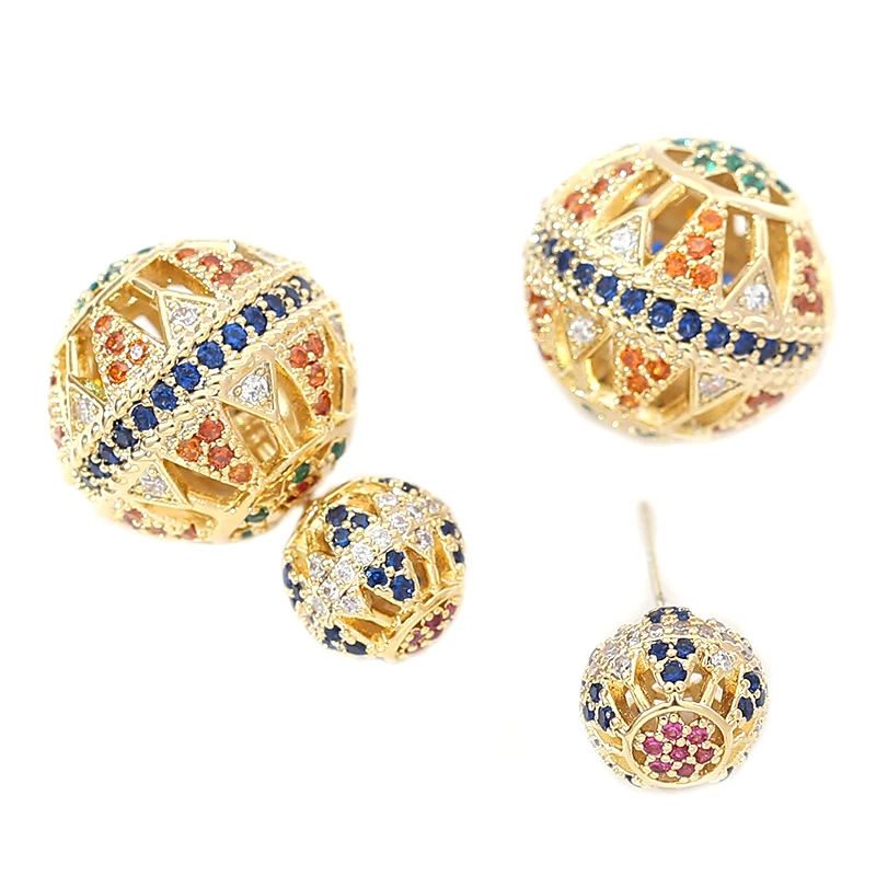 Новое поступление богемные цветные серьги с большими шариками модные золотые