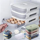 Новый Контейнер для яиц с выдвижными ящиками и крышкой, портативный контейнер для хранения яиц рядом с холодильником
