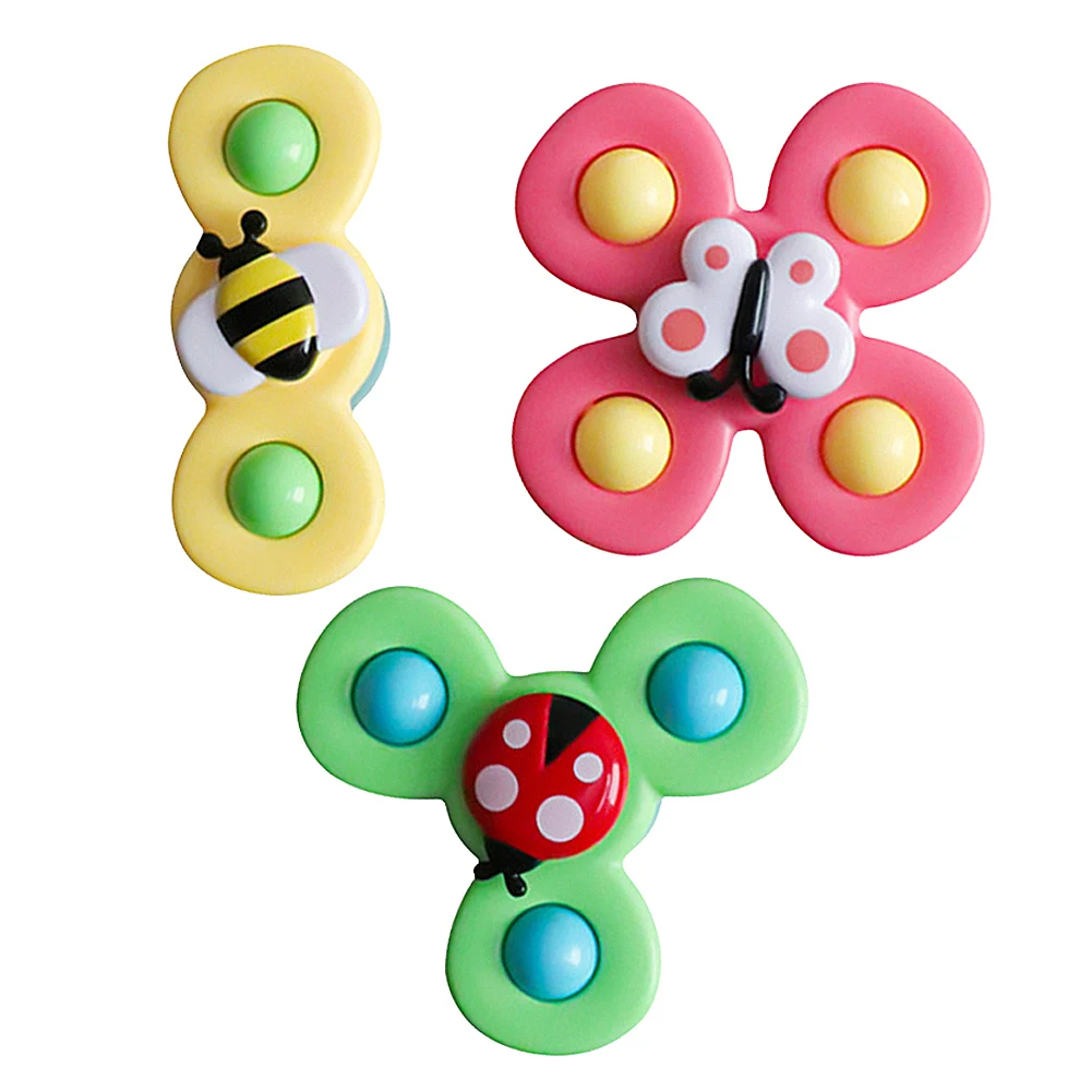 3pcs Baby Rattle Spinning Top Figet Fingers Toys Table Sucker Gameplay Kids Toy Children's Flower Fingertip | Игрушки и хобби