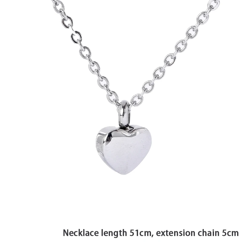 

69HB Cremation Jewelry Necklace Necklace Heart-shaped Eternal Stainless Steel Minimalist Memorial Gift for Women Men