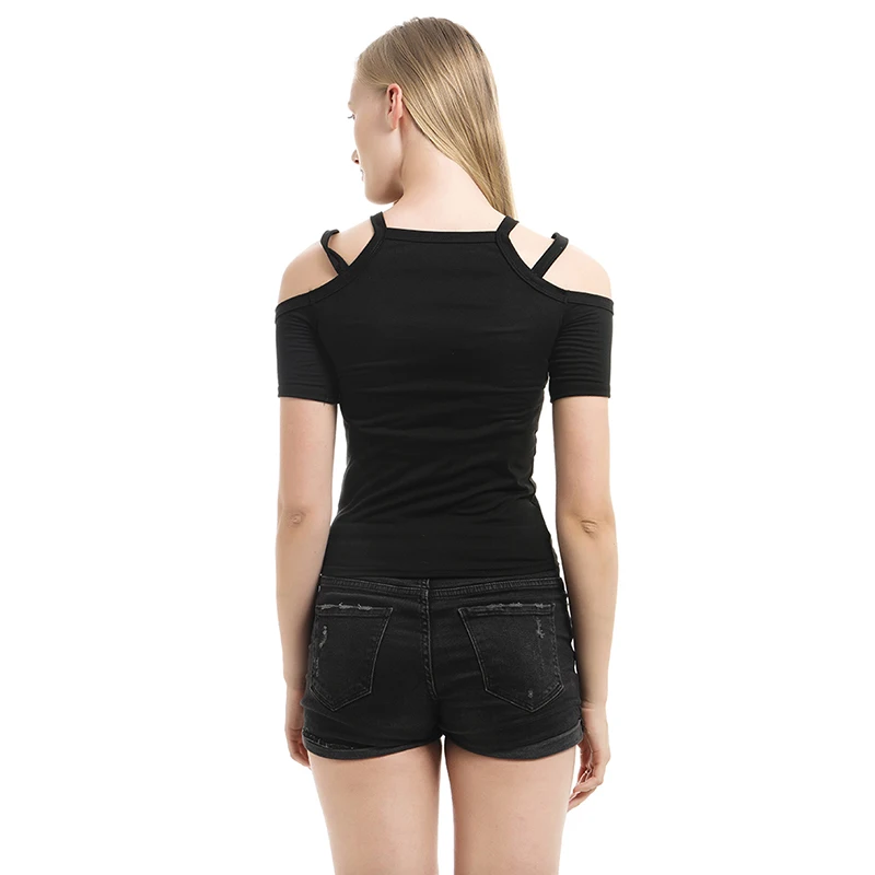 Летняя женская футболка с открытыми плечами повседневные топы в полоску Женская