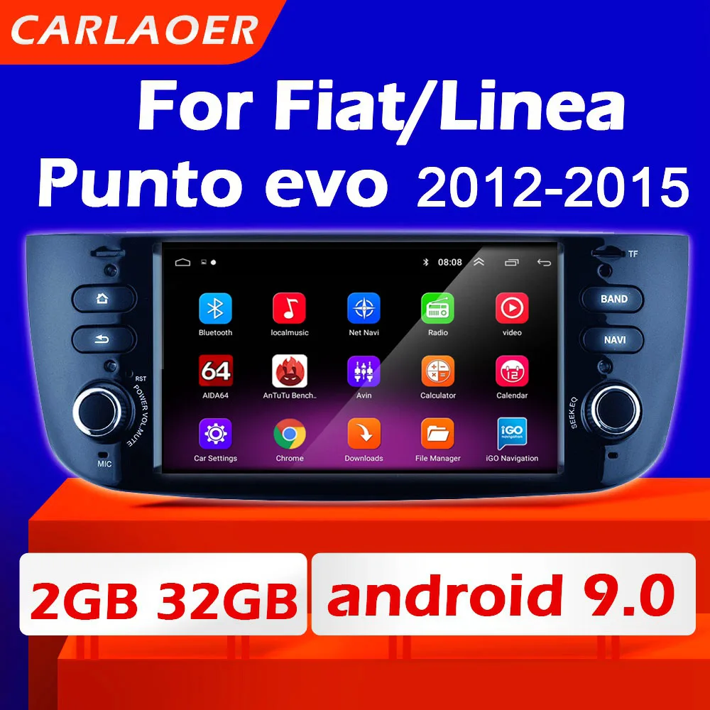 Автомобильный мультимедийный плеер на Android для Fiat Linea Punto EVO 2012 2013 2014 2015 Grande 2007 12