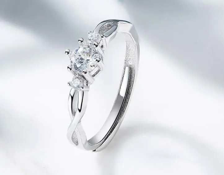 

YGU16 925 Pure Silver Zircon Lady Ring Wedding Party Gift