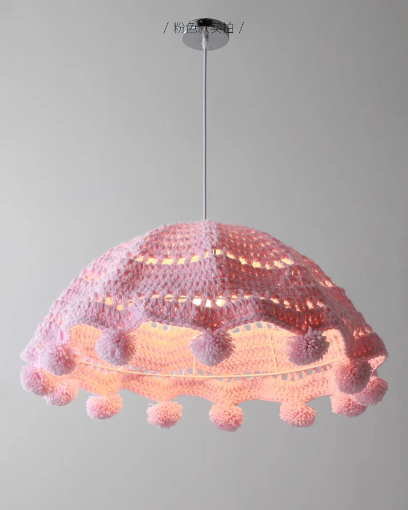 Тканевый подвесной светильник s тканевый потолочный для детской комнаты розовый