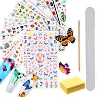 1 set 3d nail slider flower sticker decals adhesive manicure tips nail art professional suit