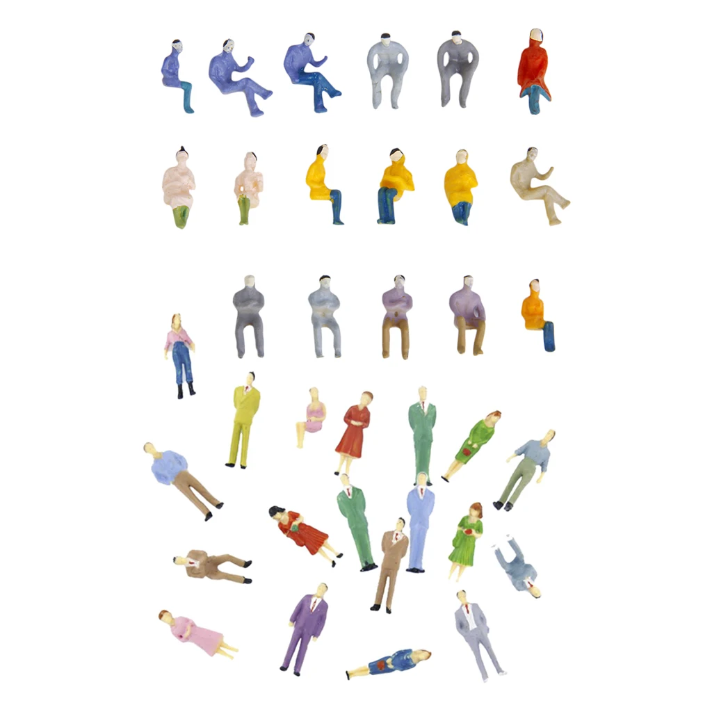 

200x Plastic Painted Tiny People Figure Dolls Train LAYOUT 1/50 1/100 O HO