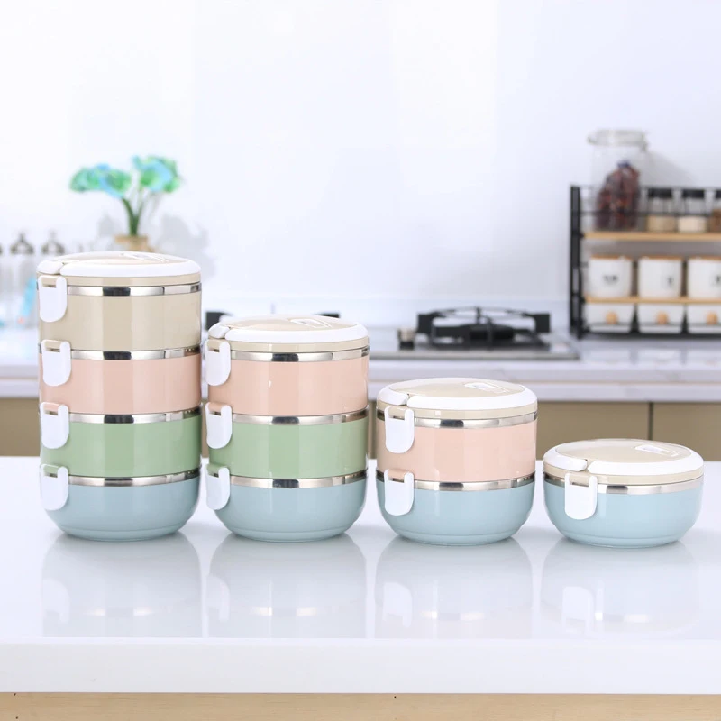 Lunchbox Japanese Bento Box Leak-Proof Food Container For Kids Portable Outdoor Stainless Steel Kitchen | Дом и сад