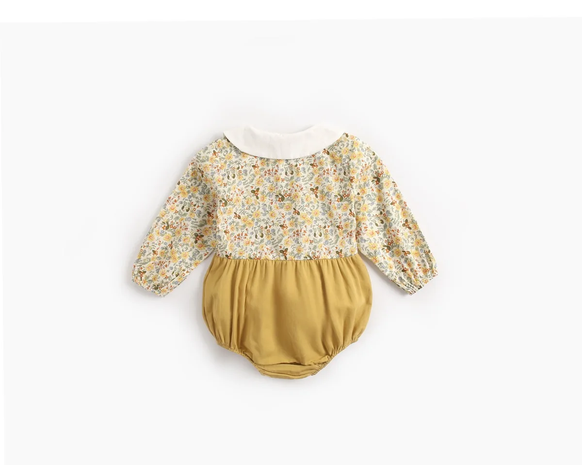 Комбинезон для новорожденных девочек Осенний Цветочный комбинезон младенцев