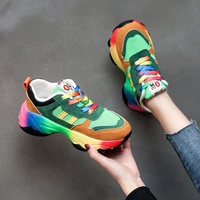 spring fashion rainbow sport shoes womens trainers shoes platform breathable sneakers women jogging shoes chaussure femme sport