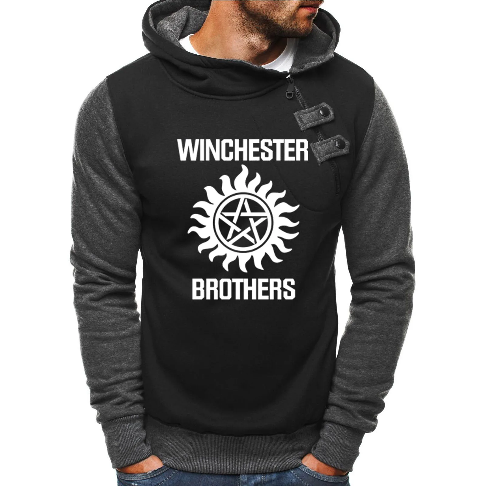 

Весенне-осенняя мужская Толстовка братья-Винчестеры повседневная мужская толстовка с принтом высококачественный хлопковый Мужской пулов...