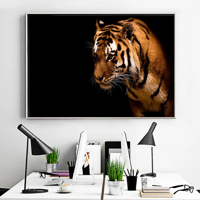 Красочные картины тигра настенные художественные плакаты и принты диких