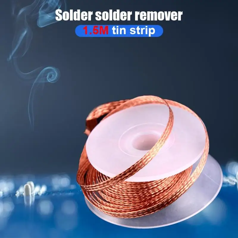 

1.5mm 2mm 2.5mm 3mm 3.5mm Width 1.5M Length Desoldering Braid Welding Solder Remover Wick Wire Lead Cord Flux BGA Repair Tool