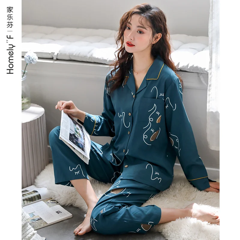 

2021new Pajamas Women's Spring and Summer Lanjing Modal Long-Sleeved Home Wear Spring and Autumn Thin Spring Ice Silk