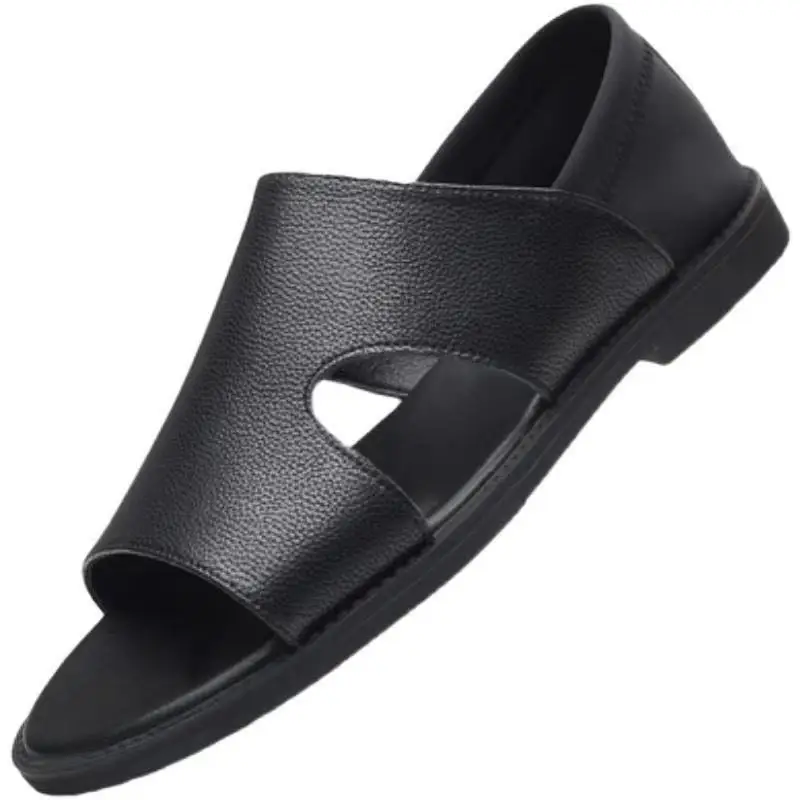

Men's Summer Roman Beach Shoes Leather Personality Soft Soles Fashion Sandals