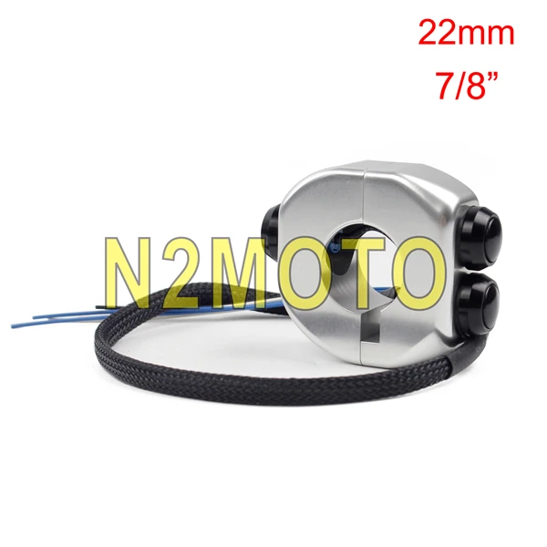 22mm silver black 14 цветов " 7/8" Руль M-коробкой многопозиционного переключателя 22/25 мм рукоятка переключатели Управление для Harley Bobber Chopper Cafe Racer - Цвет: 22mm silver black