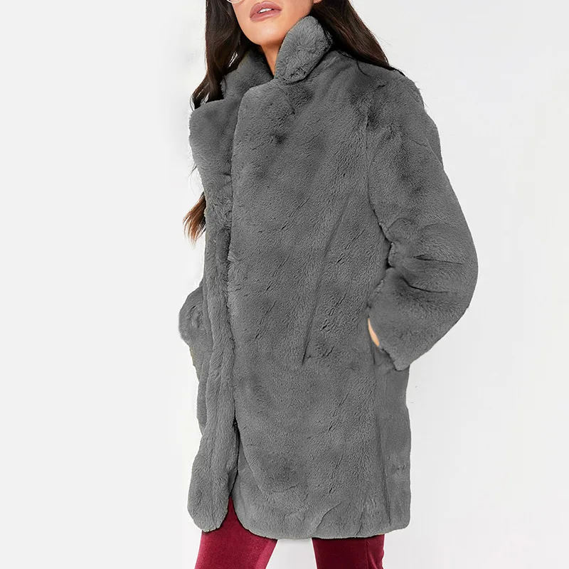 

Elegant Pink Shaggy Women Faux Fur Coat Streetwear Autumn Winter Warm Plush Teddy Coat Female Plus Size Overcoat Party